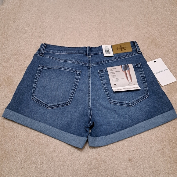 New! Calvin Klein Denim Shorts Women's Size 32 Blue High Rise Stretch Casual - Picture 7 of 10